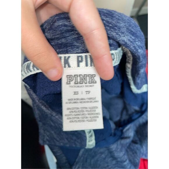 PINK Victoria’s Secret Navy Blue Half Zip Logo Jacket - Picture 3 of 3